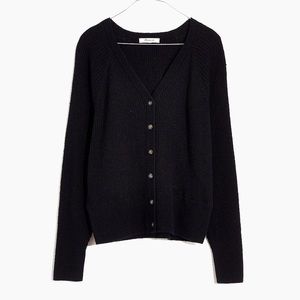 Madewell Black Maysville V-Neck Cardigan Sweater